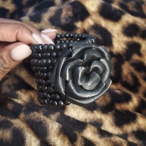 COPY - Black Faux Leather bangle bracelet